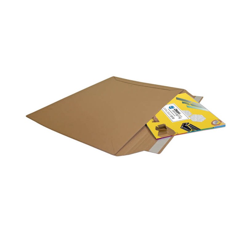 Pochette carton ondulé rigide à bande adhésive - 235x340 mm