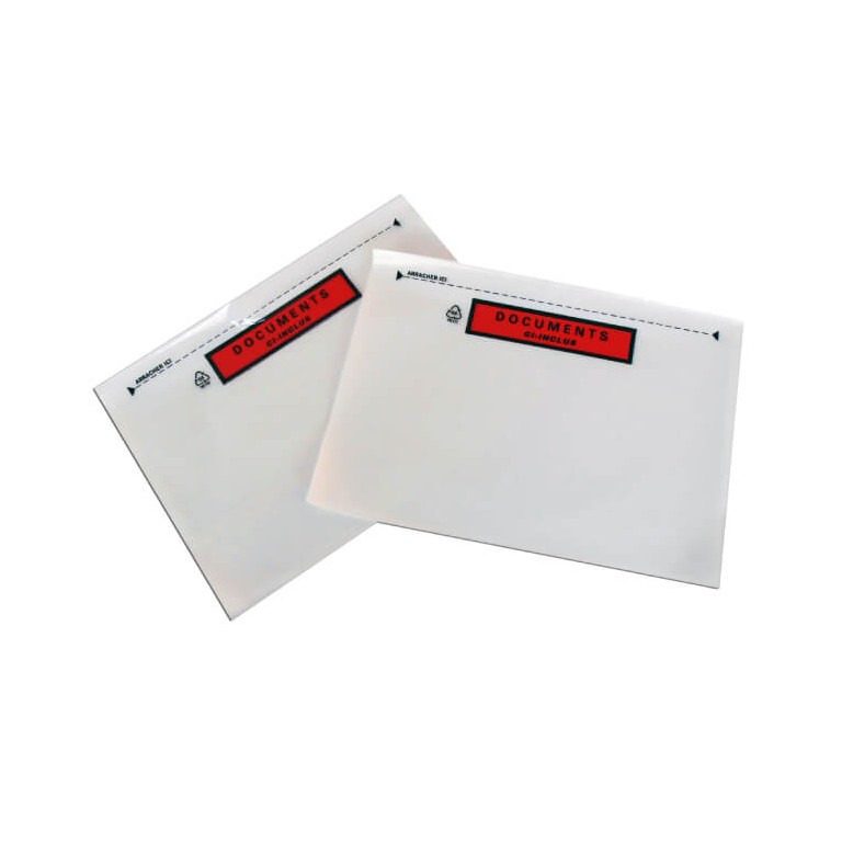 Pochette adhésive en papier cristal porte document DCI Format A6 162 x 120  mm